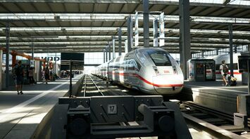 High-speed train at a European train station