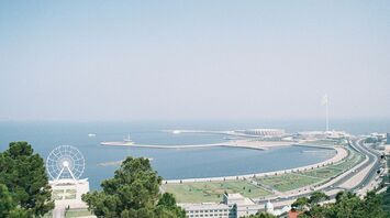 A panoramic view of a part of the Baku Boulevard