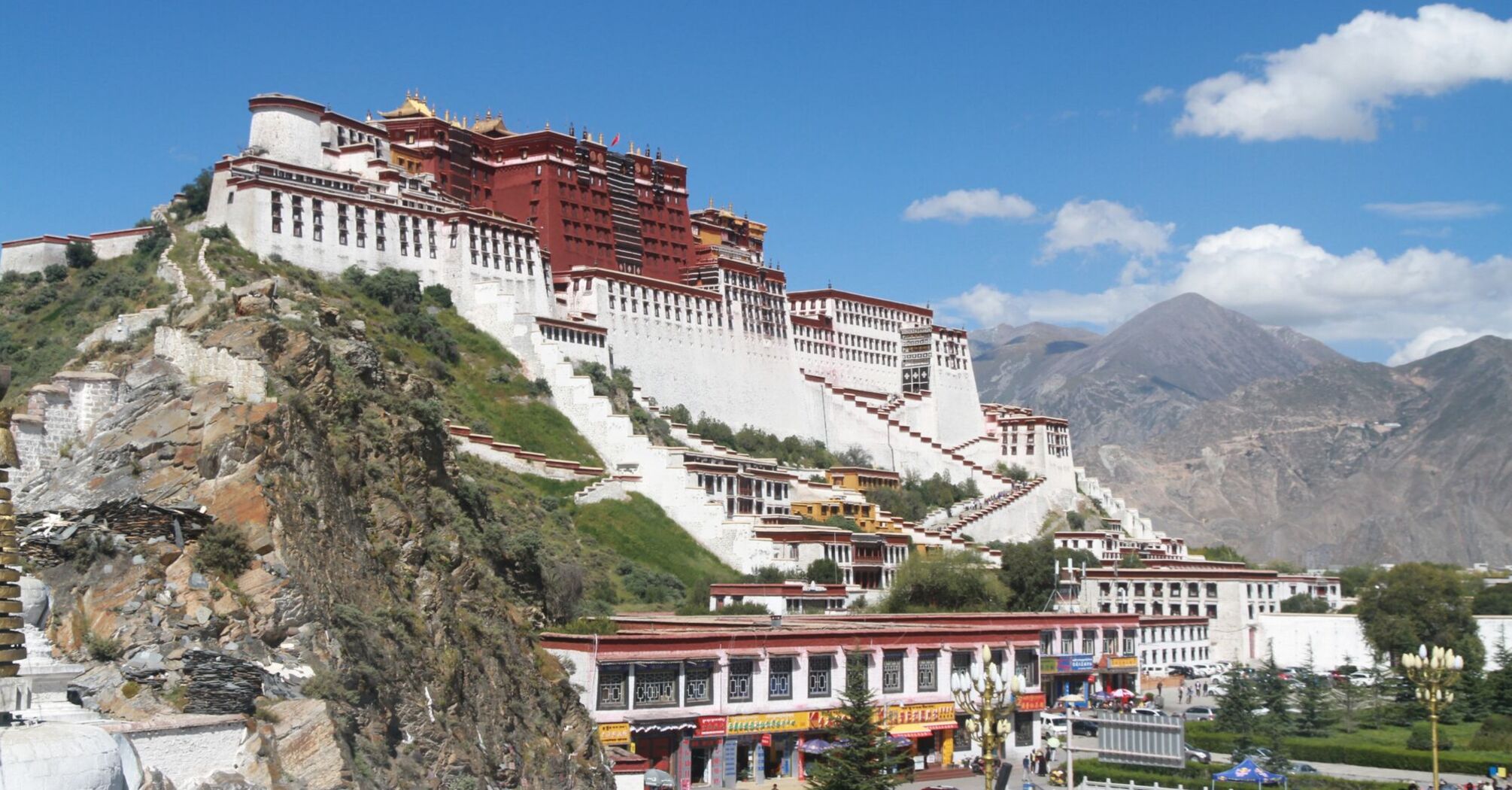 Potala Palace in Lhasa, Tibet, under a clear blue sky