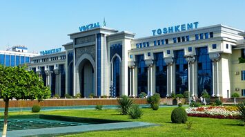 Railway station in Tashkent, Uzbekistan