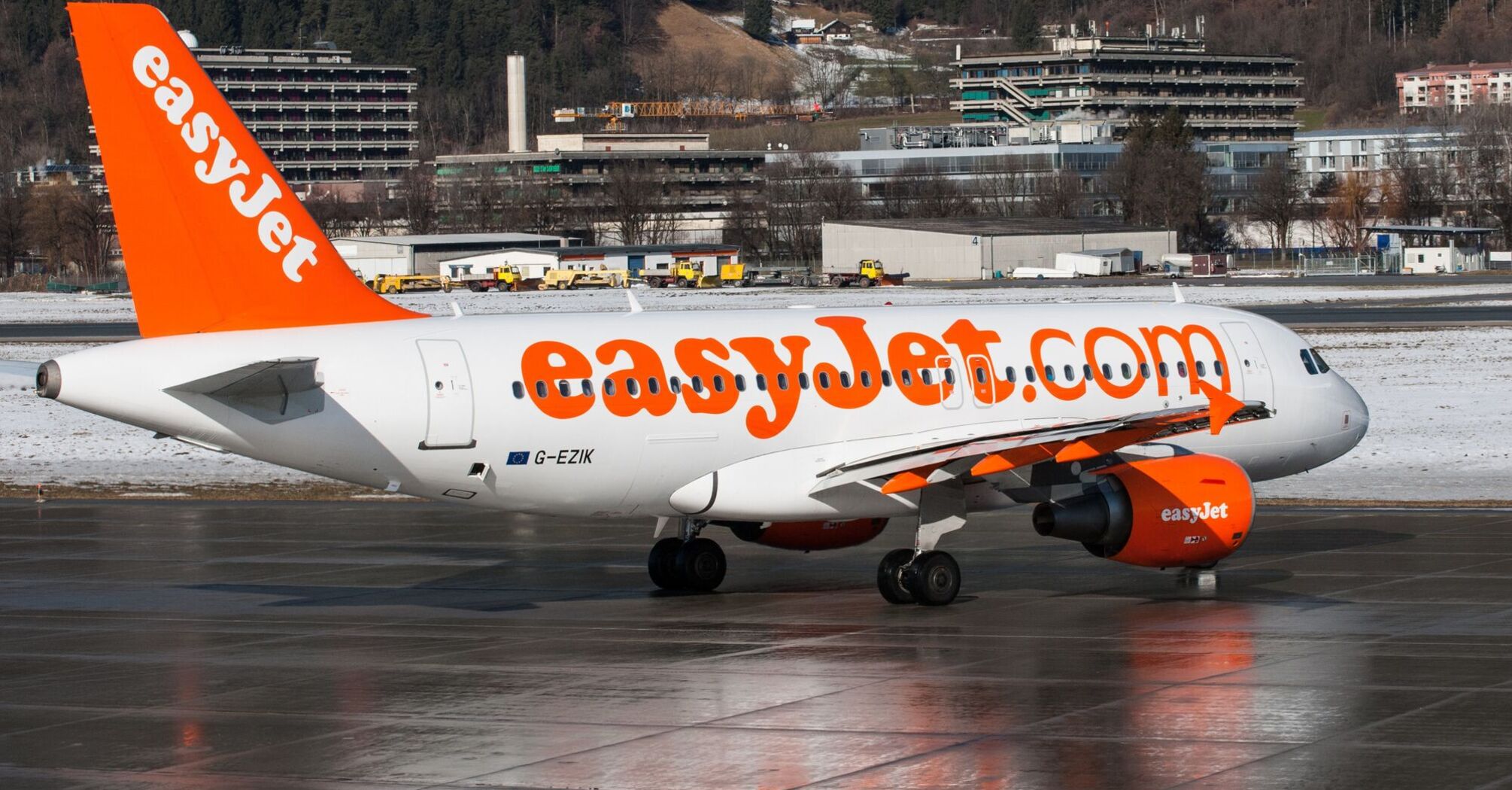 EasyJet aircraft parked on tarmac