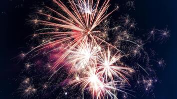 Colorful fireworks exploding in the night sky