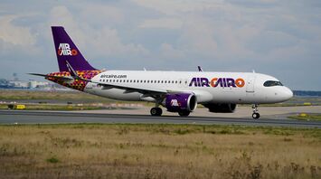 Air Cairo aircraft taxiing on the runway