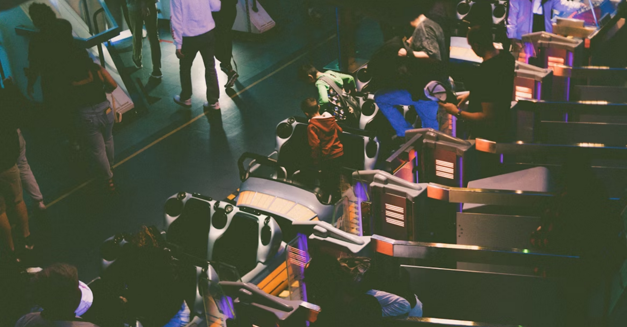 Passengers waiting at an airport check-in area