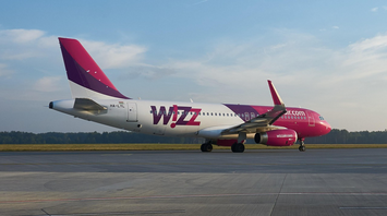 Wizz Air aircraft on the runway ready for departure