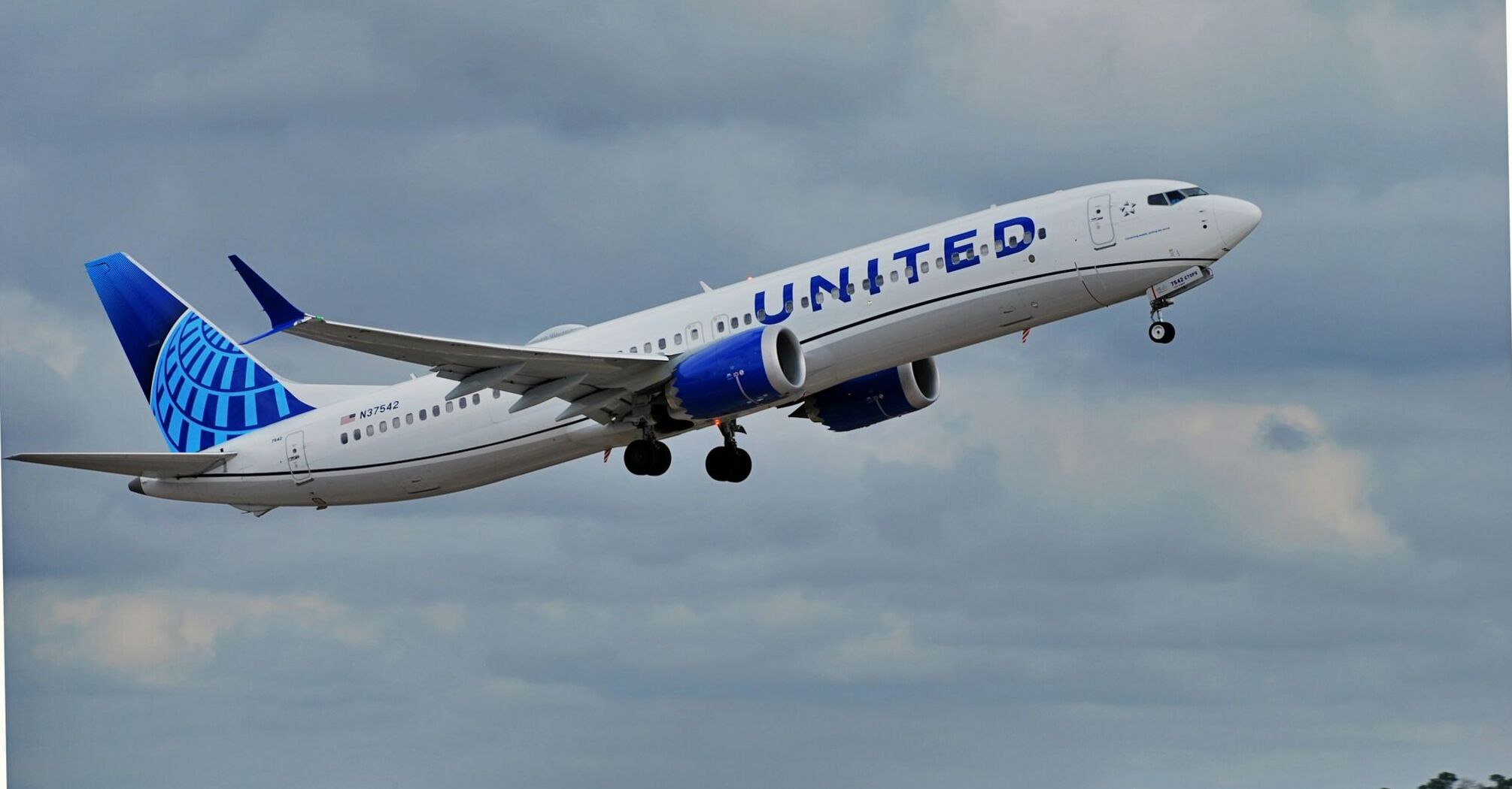 United Airlines aircraft taking off from the runway