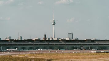 View of Berlin’s TV Tower and Tempelhof area under a clear sky