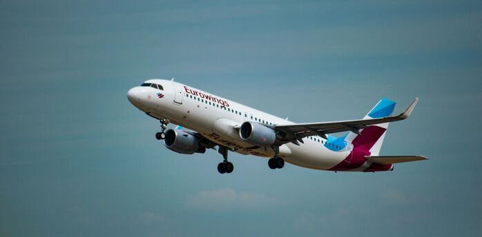 Eurowings aircraft taking off on a new European route