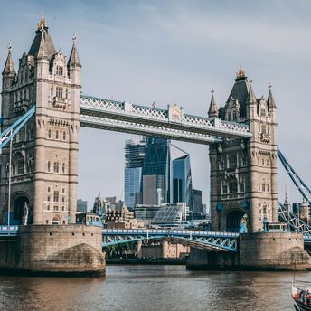 Tower Bridge and the London skyline on a clear day