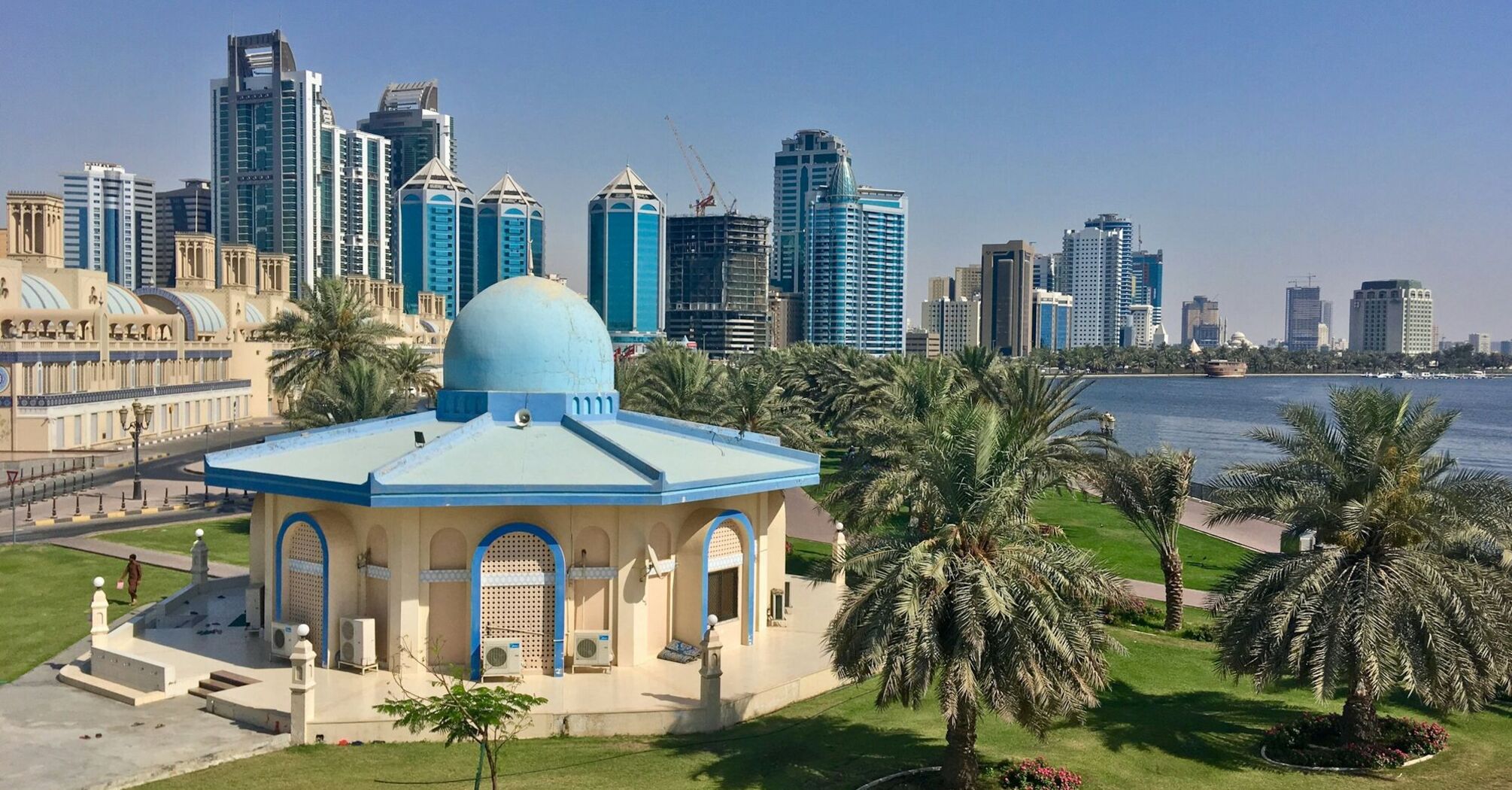 Sharjah city skyline with traditional and modern architecture