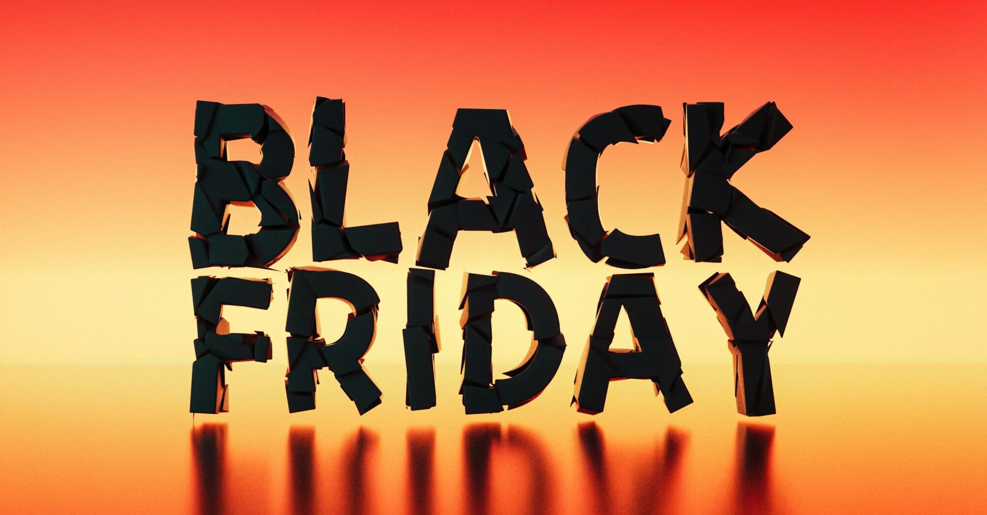 Black Friday travel deals graphic on a warm gradient background