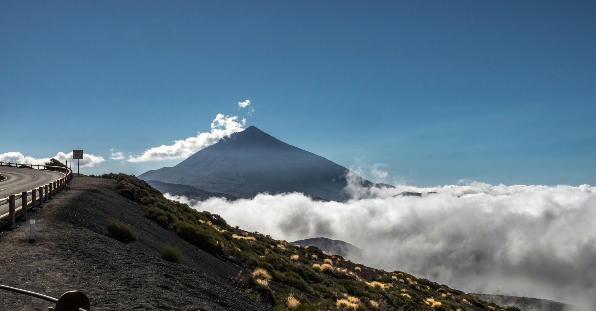 Mount Teide rising above the clouds in Tenerife