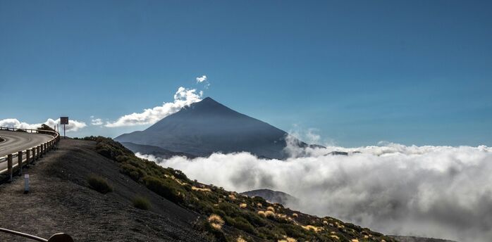 Mount Teide rising above the clouds in Tenerife