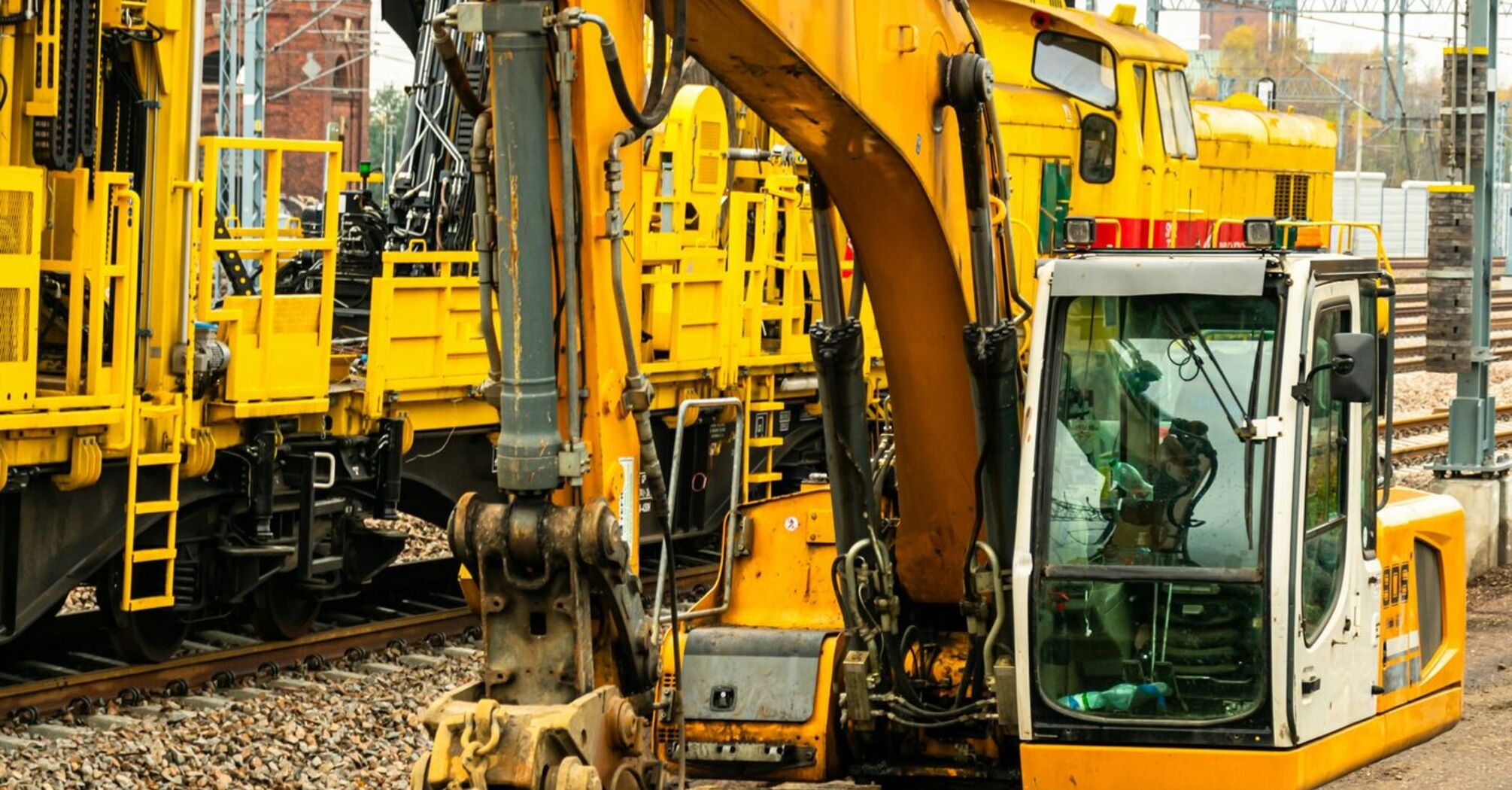 Rail track maintenance work underway