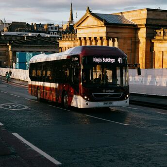 Lothian bus operating in Edinburgh