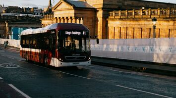 Lothian bus operating in Edinburgh