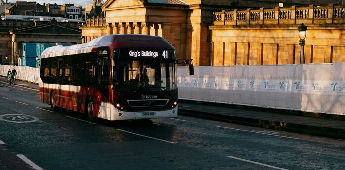 Lothian bus operating in Edinburgh