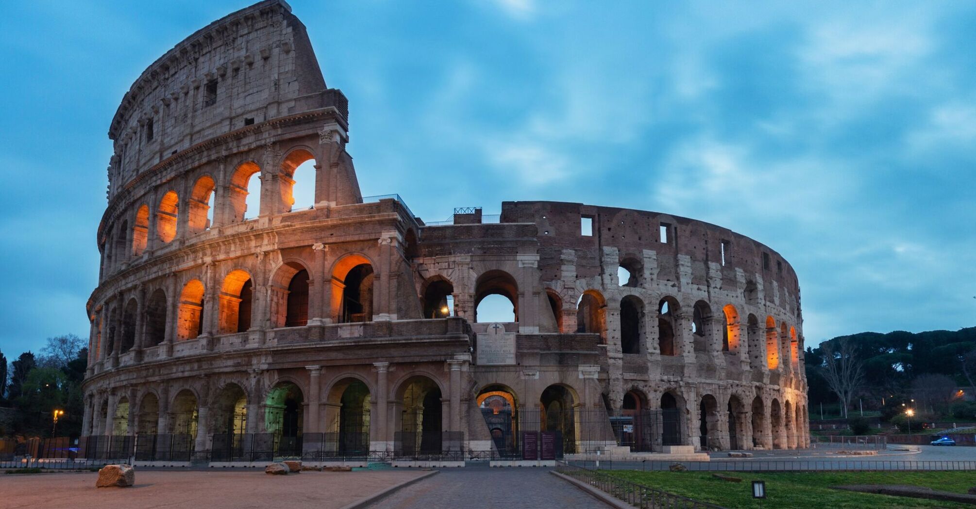 Colosseum in Rome at dusk