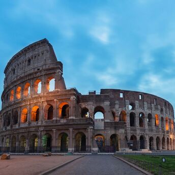 Colosseum in Rome at dusk