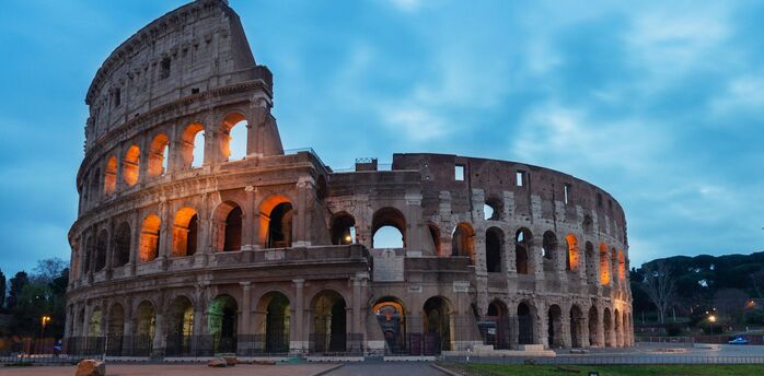 Colosseum in Rome at dusk