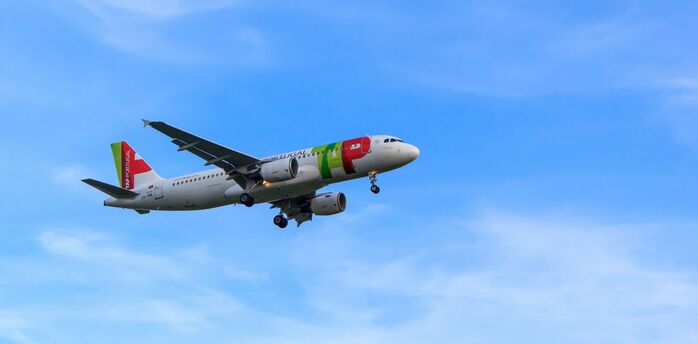 TAP Air Portugal aircraft approaching for landing