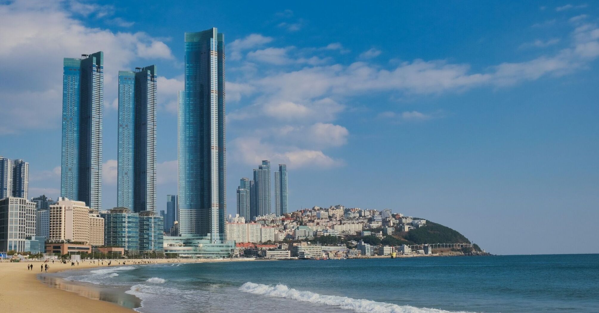 Haeundae Beach and modern skyline in Busan