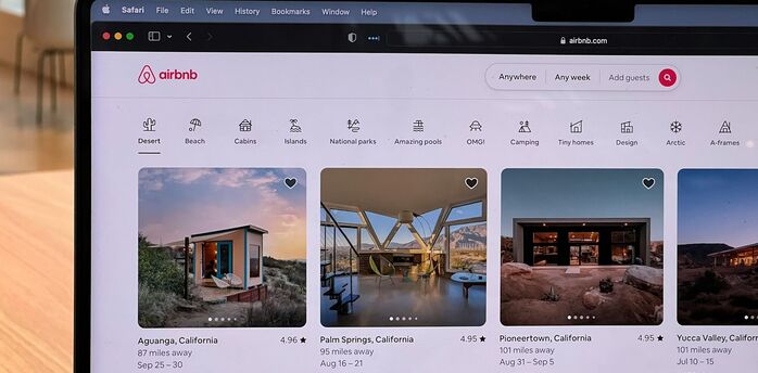 Airbnb listings shown during booking search