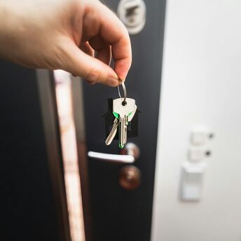 Hotel room keys handed to guest at check-in