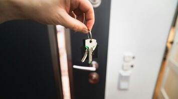 Hotel room keys handed to guest at check-in