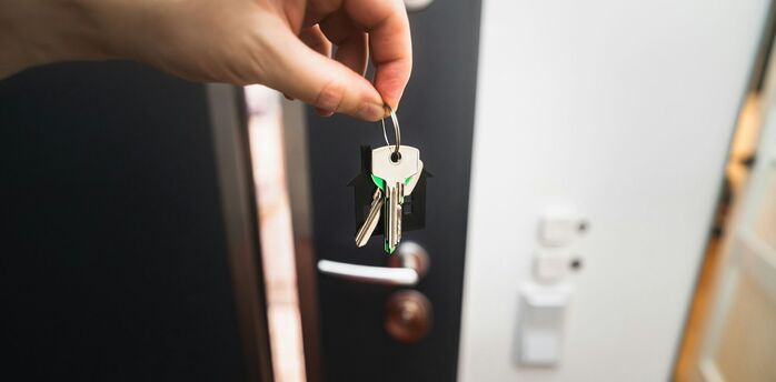 Hotel room keys handed to guest at check-in
