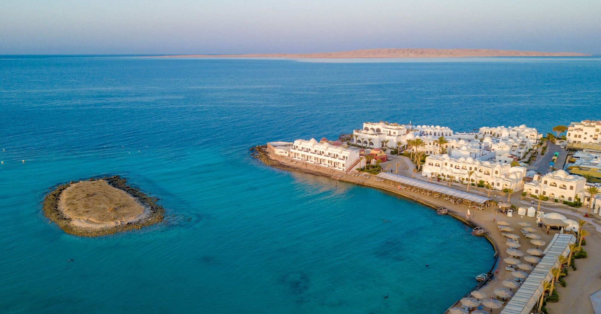 Hurghada coastline with Red Sea resorts