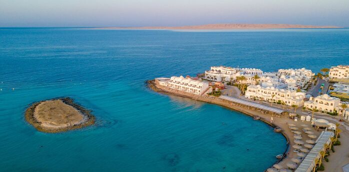 Hurghada coastline with Red Sea resorts