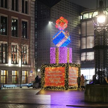 New Year light installation near Amsterdam city centre