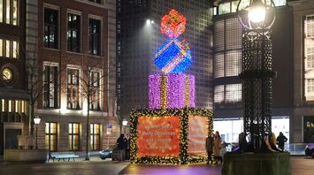 New Year light installation near Amsterdam city centre