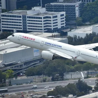 China Eastern aircraft departing from an airport
