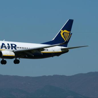 Ryanair aircraft operating a European route