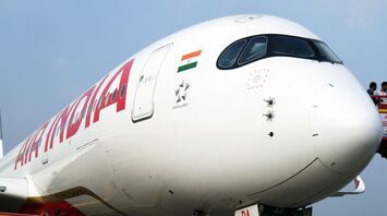 Air India aircraft on the ground during pre-departure procedures