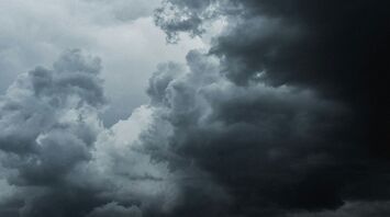 Dark storm clouds forming in the sky before heavy rainfall