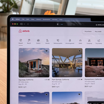 Airbnb search results showing total nightly prices for various listings in California
