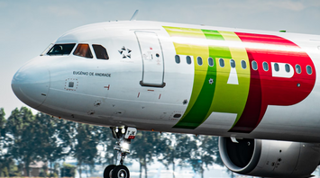 TAP Air Portugal aircraft landing on runway