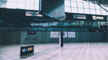 Empty hall at Helsinki Airport during strike