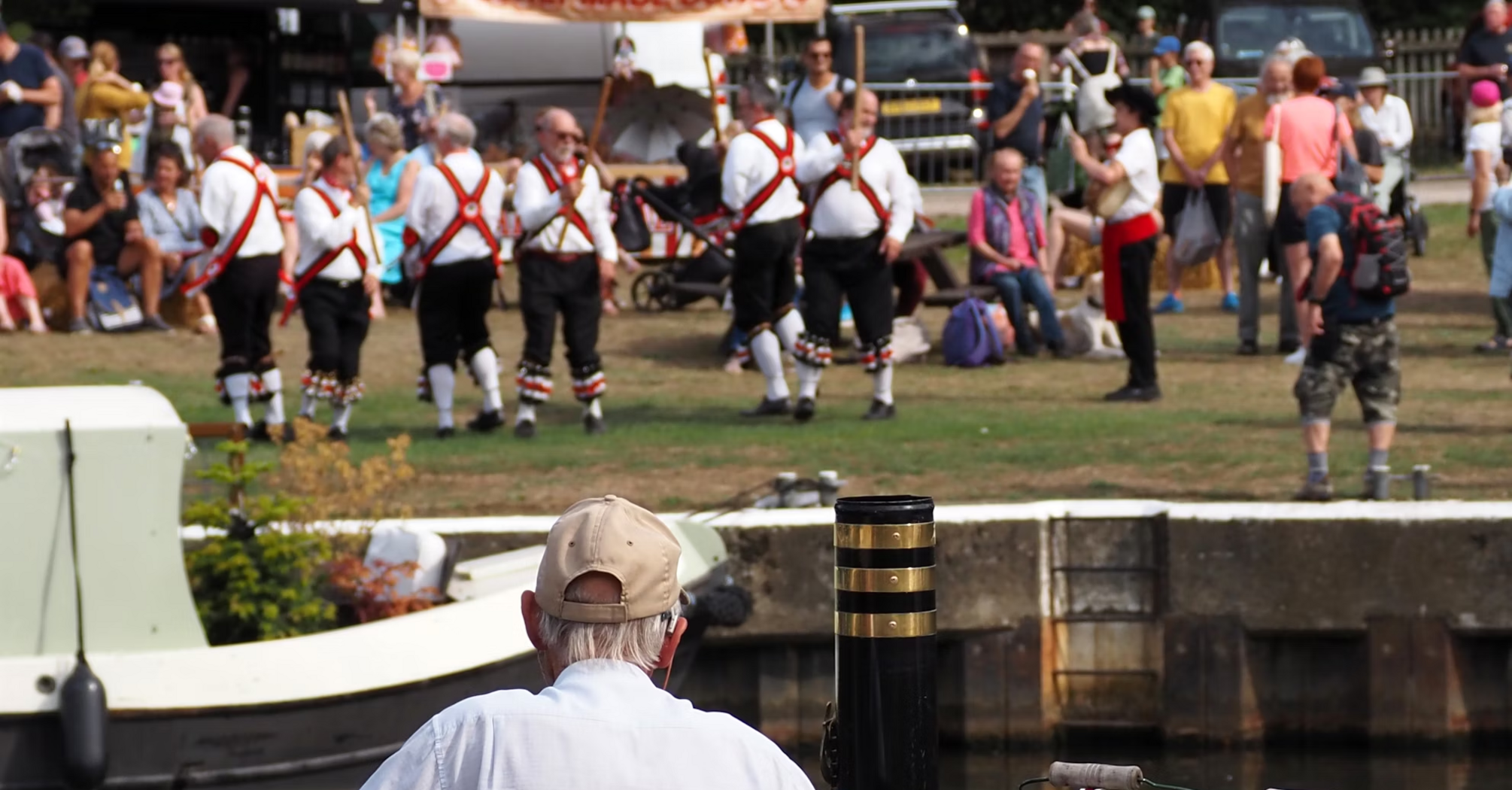 Man watches Morris dancers