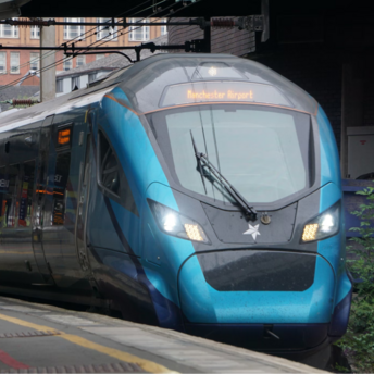 TransPennine Express train at a platform