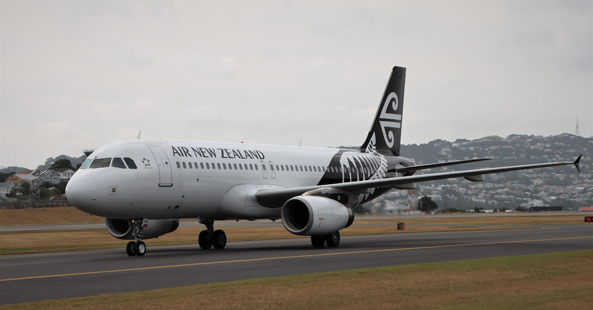 Air New Zealand aircraft taxiing on runway