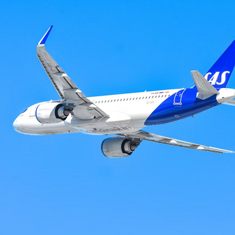 SAS aircraft in flight against clear blue sky