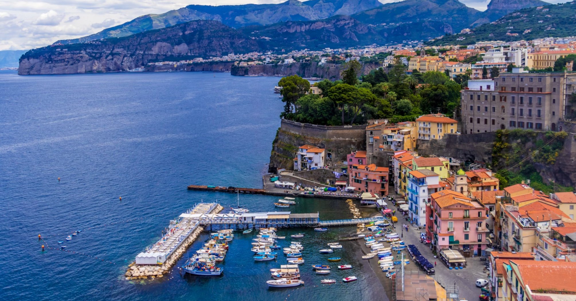 Sorrento coastline with harbour and cliffs
