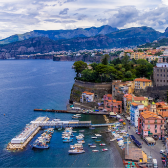 Sorrento coastline with harbour and cliffs