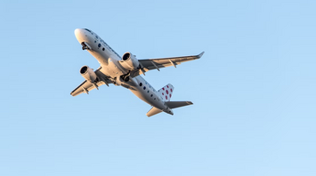 Croatia Airlines aircraft in flight against clear blue sky
