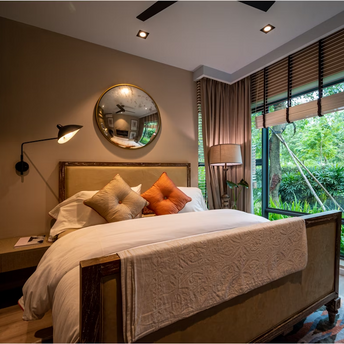 Interior of a Kimpton Ubud guest room with garden view