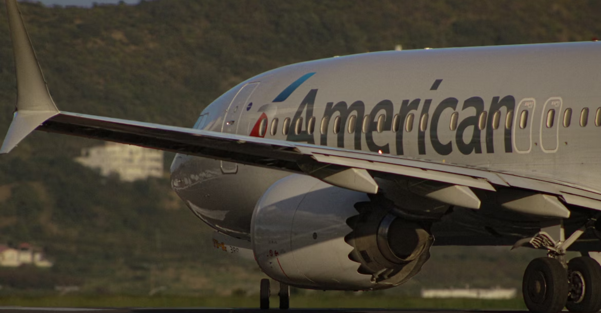 American Airlines aircraft preparing for departure on the runway
